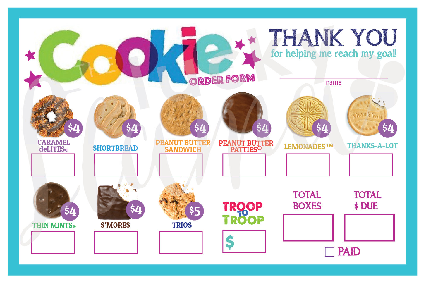 Thank you girl scout cookies